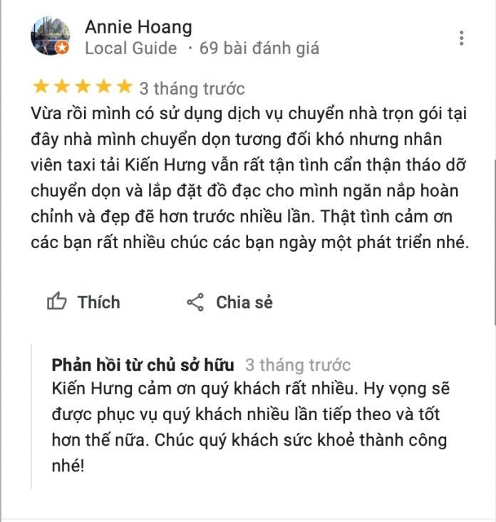 Review Dịch Vụ Chuyển Nhà Trọn Gói - Taxi Tải Kiến Hưng (Ảnh BlogAnChoi)