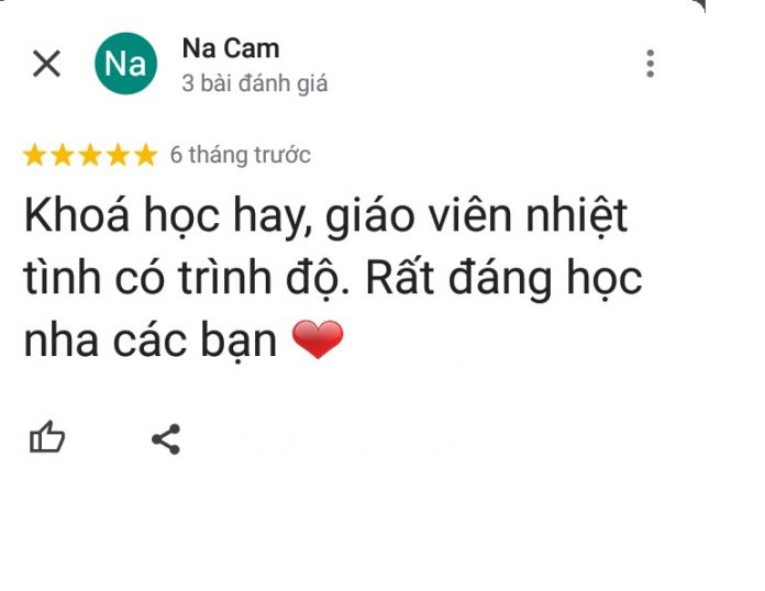 Đánh giá của học viên về trung tâm Anh ngữ ACET (ảnh: BlogAnChoi)