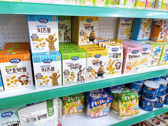 Các dòng bánh Ildong được bày bán trên các kệ siêu thị mẹ và bé. ( Nguồn: internet)