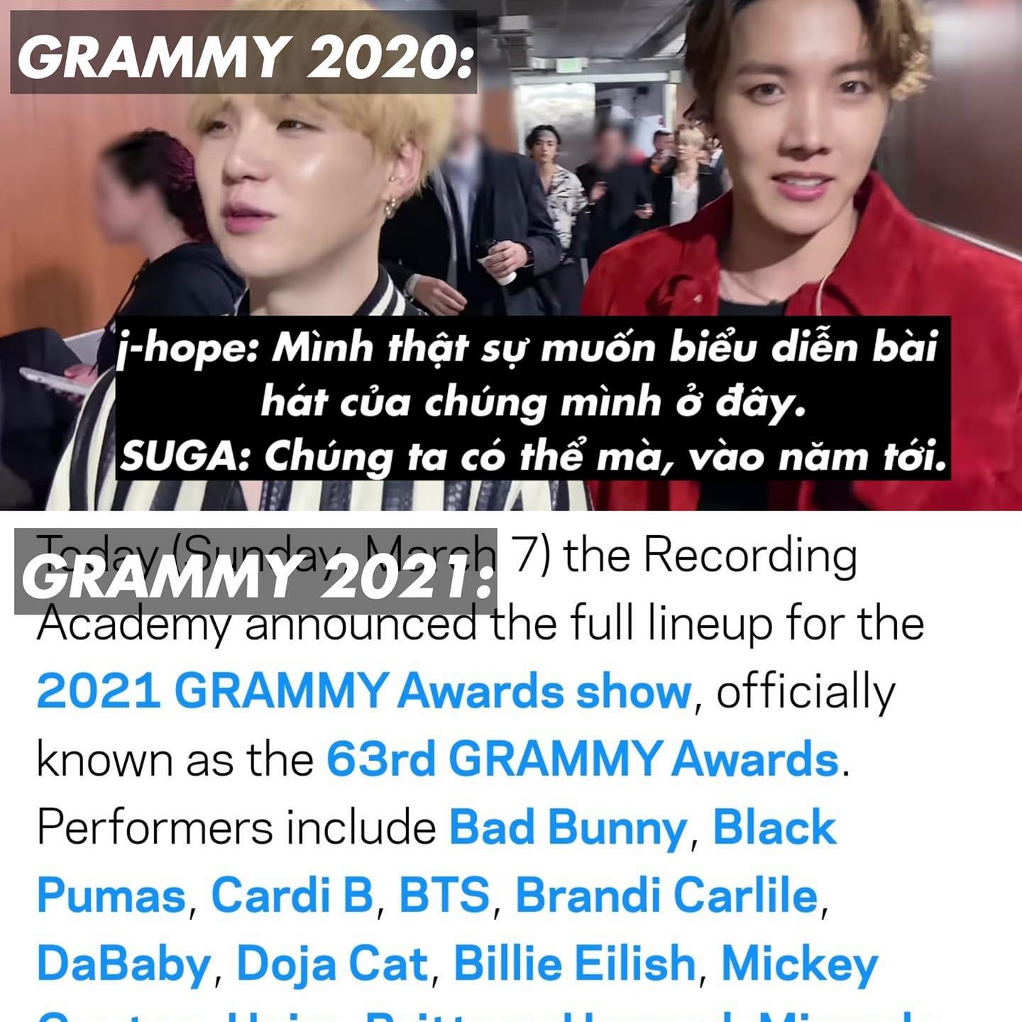 Quả là thánh tiên tri Suga: BTS trở thành nghệ sĩ Hàn Quốc đầu tiên có màn biểu diễn solo tại lễ trao giải Grammys BTS BTS biểu diễn trên Grammy BTS có solo performance Grammy Grammy 2021 Grammy lần 63 Solo performance