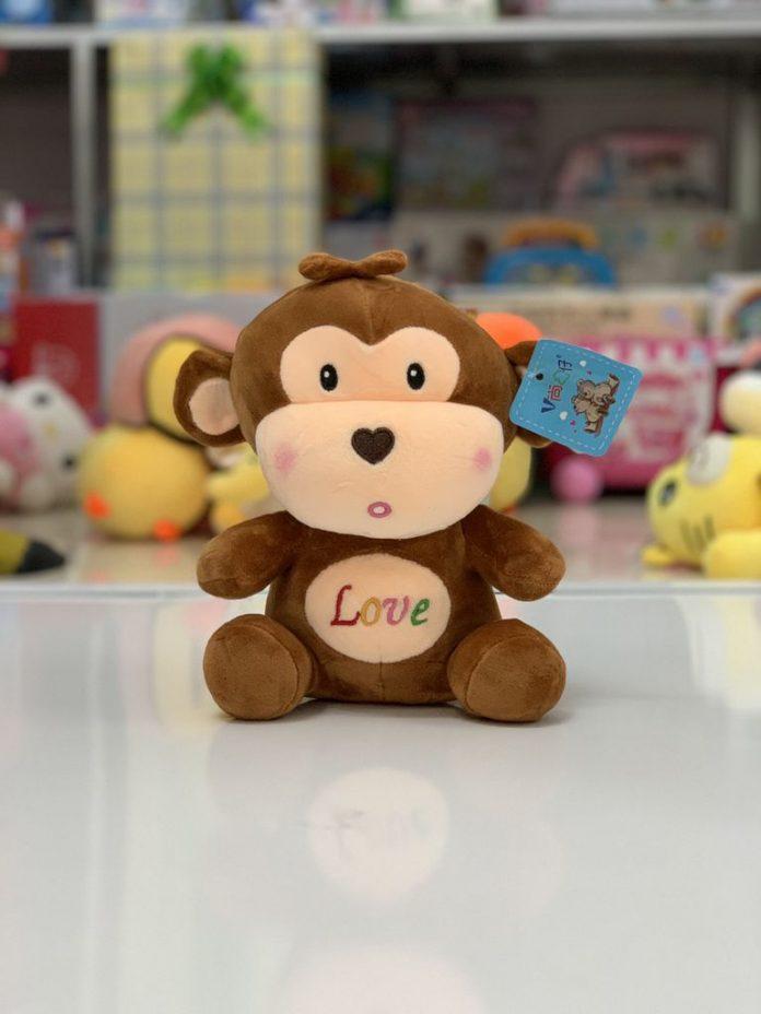Gấu bông khỉ dễ thương làm quà tặng Valentine Trắng (Ảnh: Internet)