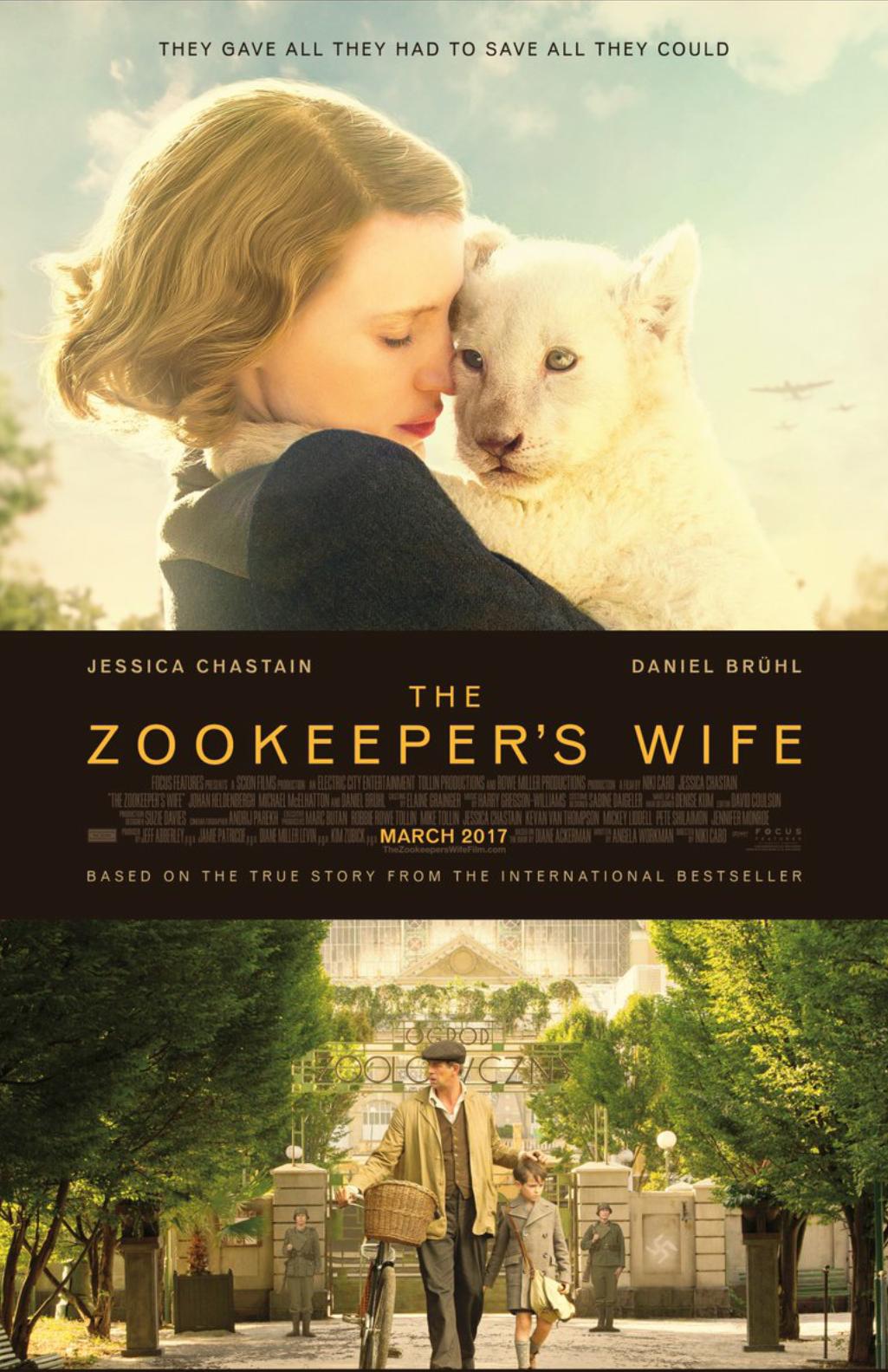 Poster phim The Zookeeper's Wife - Vợ Người Giữ Thú (Ảnh: Internet)