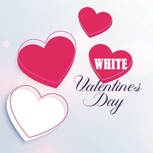 Thiệp Valentine Trắng tim đỏ tim trắng (Ảnh: Internet)