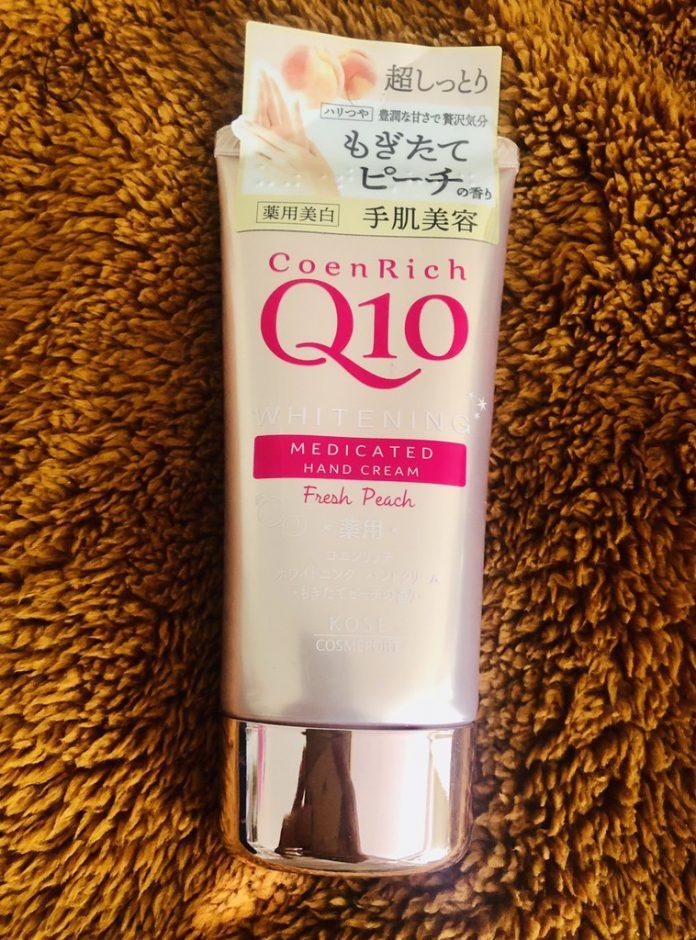 Kem dưỡng da tay Kose Coenrich Q10 Whitening Medicated Hand Cream hương đào tươi mát (ảnh: internet)