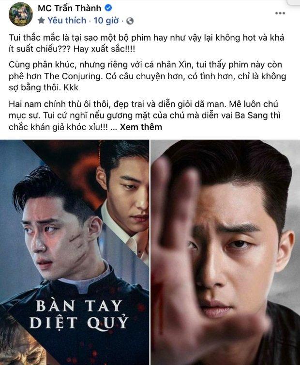 Trấn Thành đăng bài khen phim ngoại khi Lật Mặt 48h công chiếu. (Ảnh: Internet)