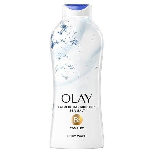 Sữa tắm Olay Exfoliating Moisture Sea Salt có chứa muối biển làm sạch da hiệu quả ( Nguồn: internet)