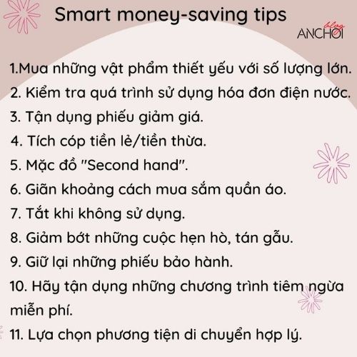 Checklist kiểm soát chi tiêu. (Ảnh: BlogAnChoi)