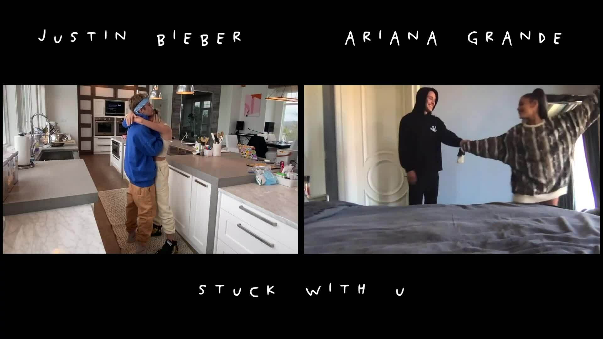 Ariana Grande và Dalton Gomez trong MV Stuck With U của ca sĩ Justin Bieber (Ảnh: Internet).