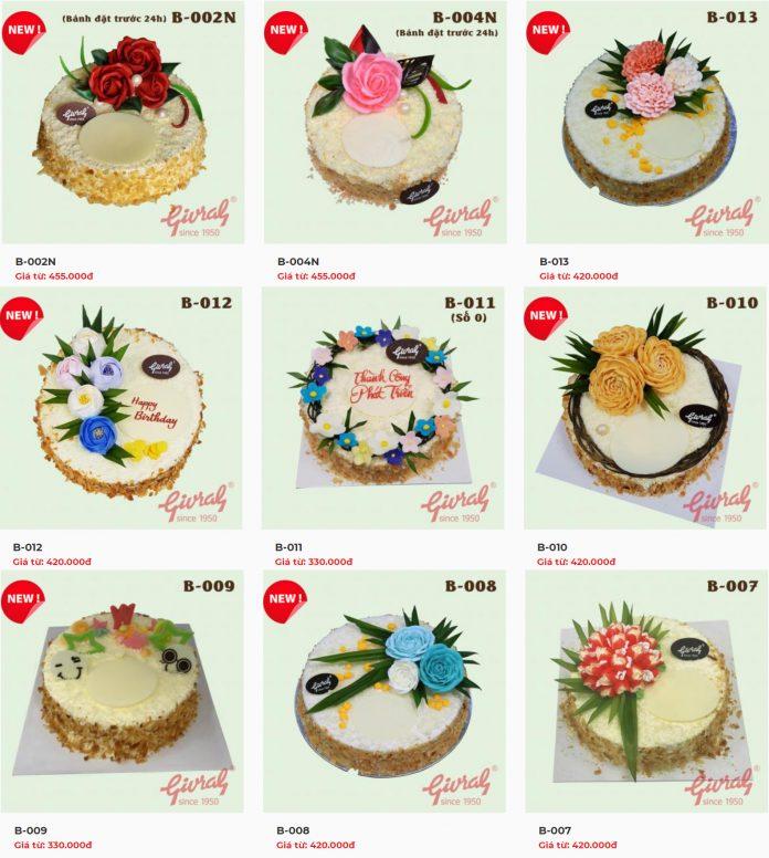 Giá bánh tại Givral Bakery (Ảnh Givral Bakery)