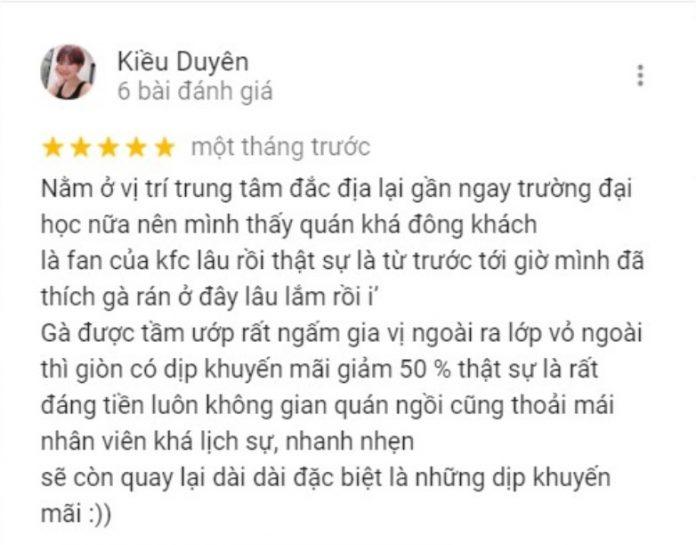 Đánh giá của khách hàng về KFC (Nguồn: BlogAnChoi)