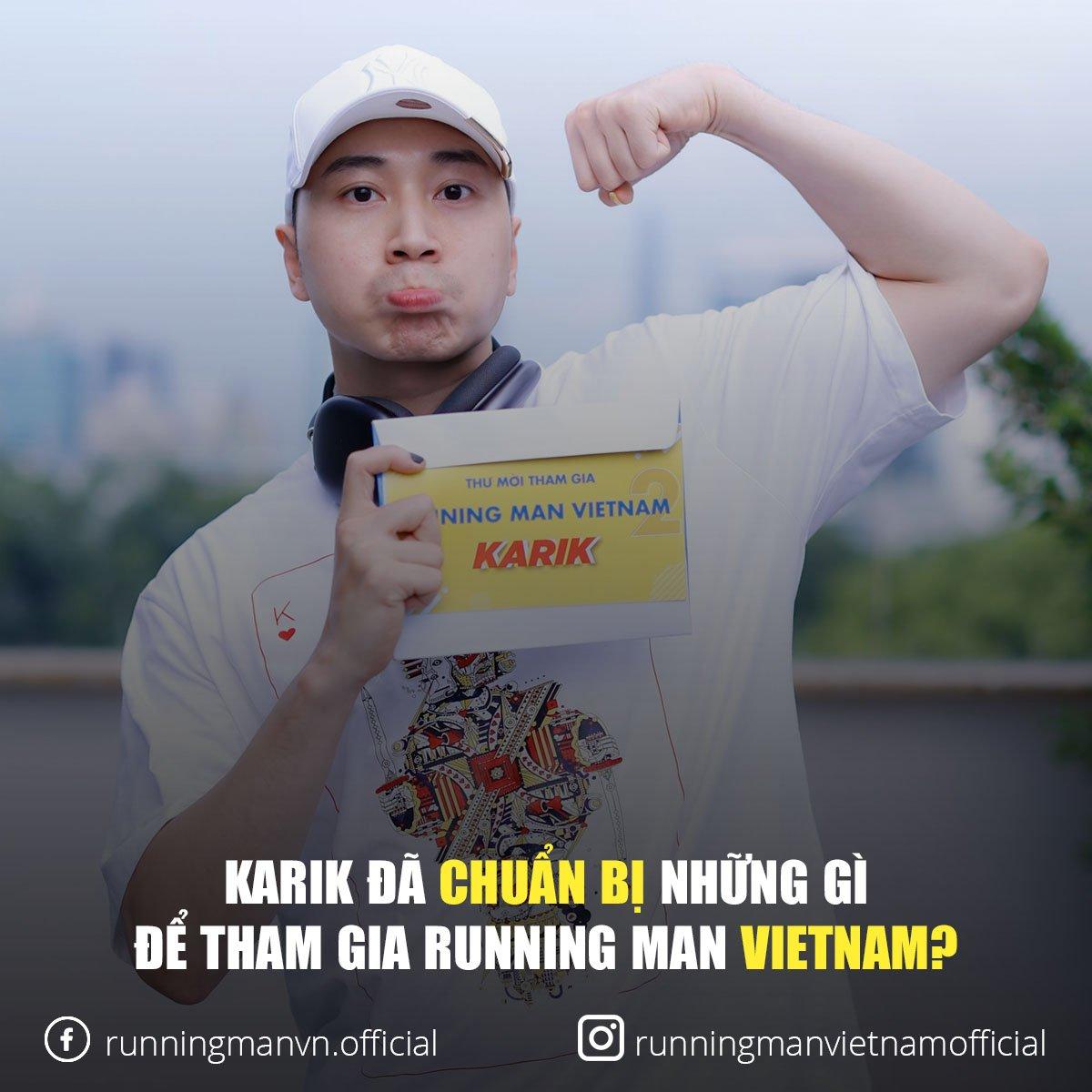 Karik xác nhận tham gia Running Man Việt Nam mùa hai. (Ảnh : Internet).