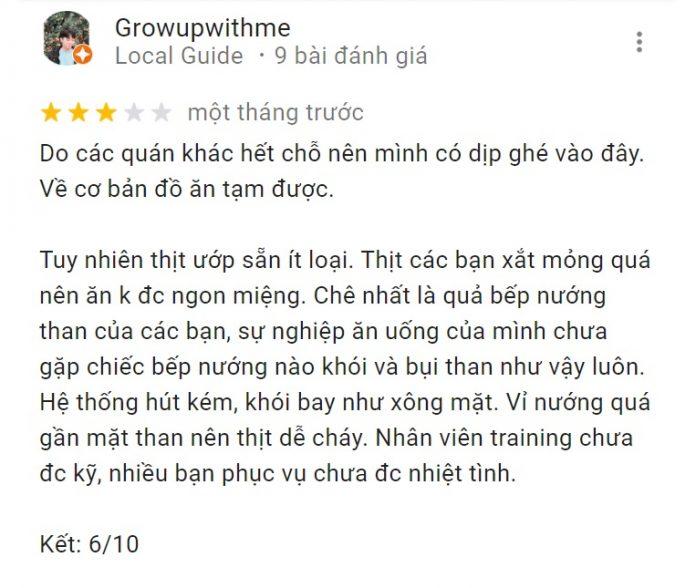 Đánh giá của khách hàng về King BBQ (Nguồn: Internet)