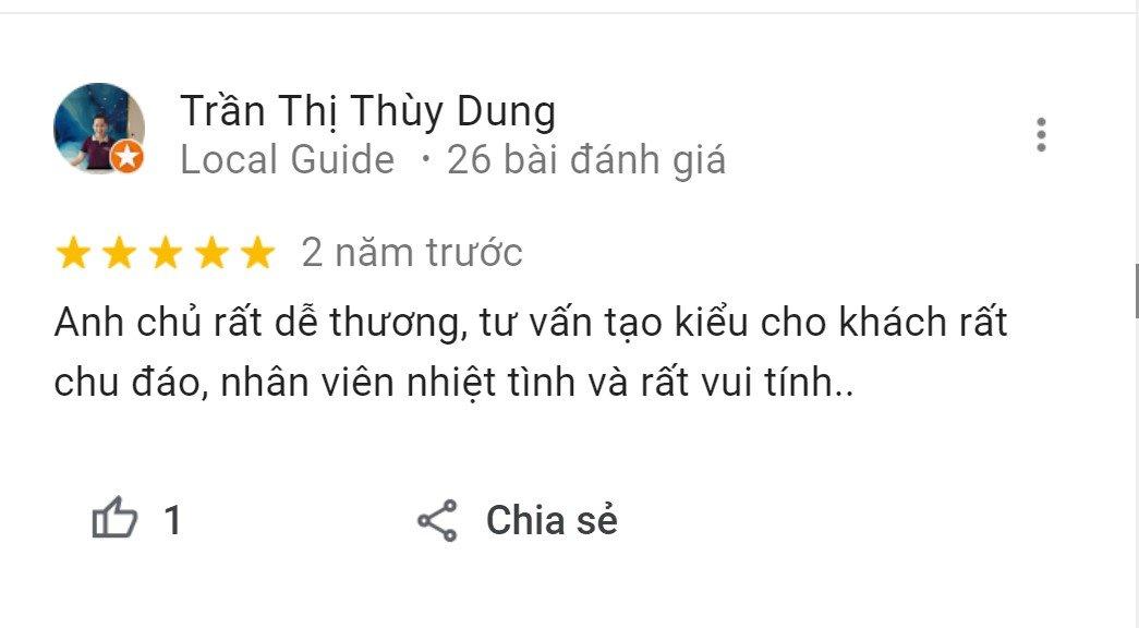 Đánh giá 5* trên Google Maps của chị Trần Thị Thùy Dung (Nguồn: Internet)