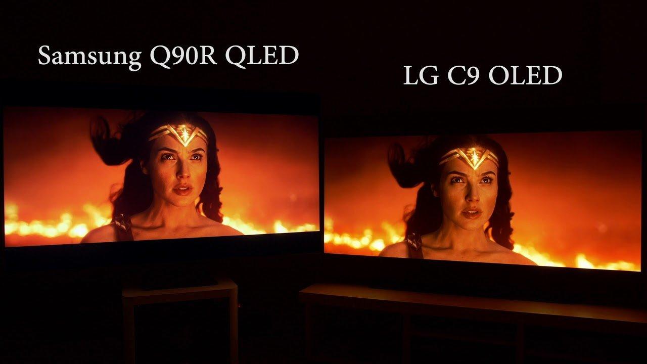 So sánh độ tương phản của OLED và QLED (Ảnh: Internet).