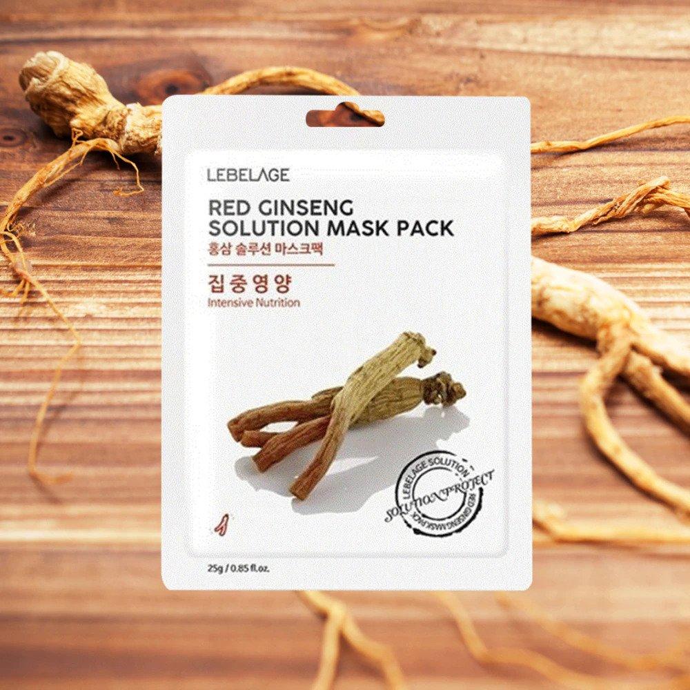 Mặt ná giấy Lebelage Red Ginseng Solution Mask Pack Intensive Nutrition với chiết xuất từ nhân sâm đỏ phục hồi sinh khí cho da ( Nguồn: internet)