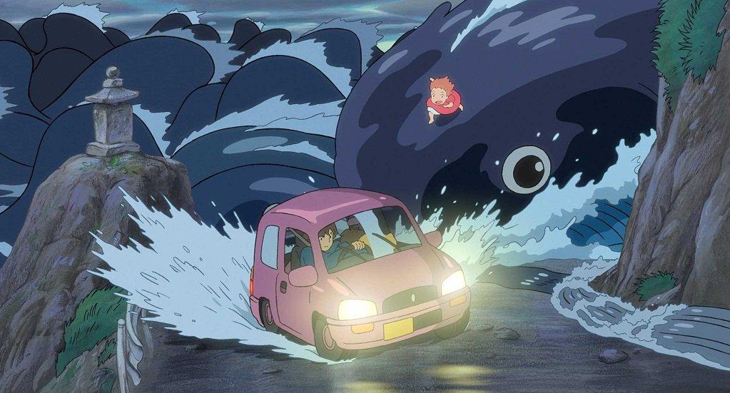 Cảnh cơn bão trong phim Cô bé người cá Ponyo (Ảnh: Internet).