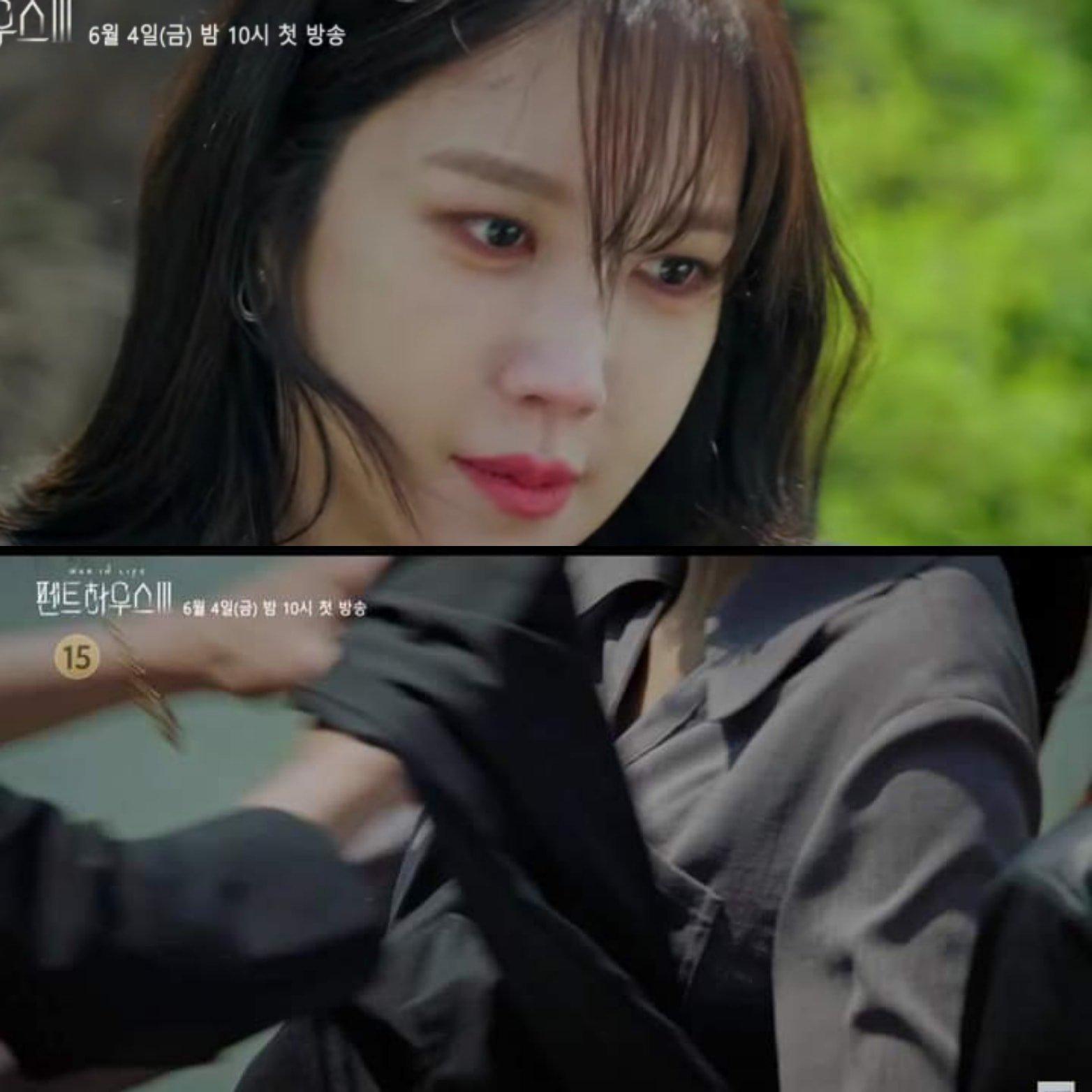 Phân cảnh được cho là Shim Su Ryeon đẩy Cheon Seo Jin rơi xuống thác nước ( nguồn: internet)
