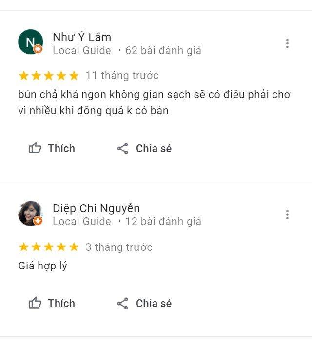 Đánh giá của khách hàng về Bún Chả 145 (Nguồn: BlogAnChoi) Đánh giá của khách hàng về Bún Chả 145 (Nguồn: BlogAnChoi)