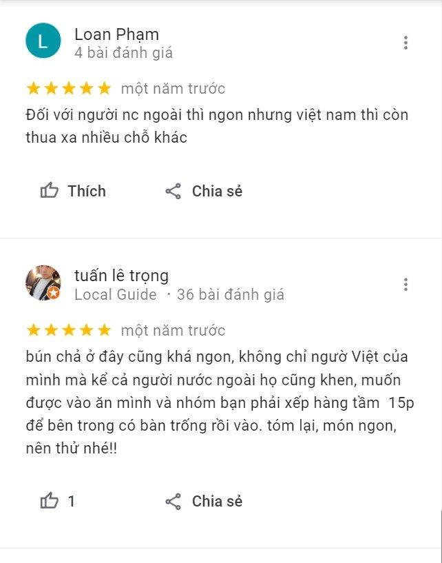 Đánh giá của khách hàng về Bún Chả 145 (Nguồn: BlogAnChoi) Đánh giá của khách hàng về Bún Chả 145 (Nguồn: BlogAnChoi)