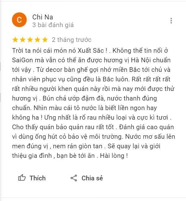 Đánh giá của khách hàng về Bún Chả 1986 (Nguồn: BlogAnChoi) Đánh giá của khách hàng về Bún Chả 1986 (Nguồn: BlogAnChoi)