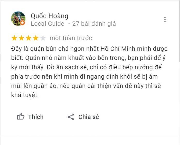 Đánh giá của khách hàng về Bún Chả Ánh Hồng Hà Nội (Nguồn: BlogAnChoi) Đánh giá của khách hàng về Bún Chả Ánh Hồng Hà Nội (Nguồn: BlogAnChoi)