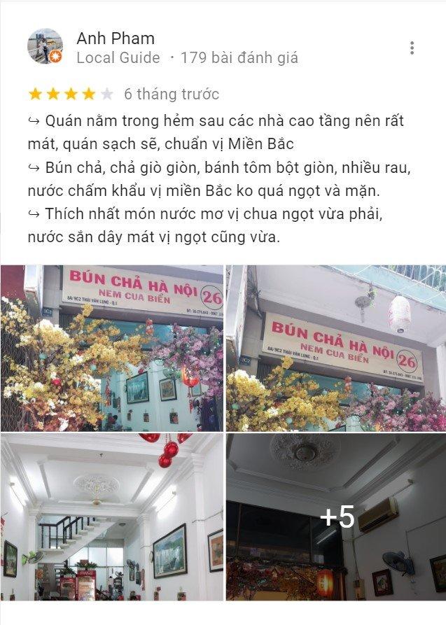 Đánh giá của khách hàng về Bún Chả Hà Nội 26 (Nguồn: BlogAnChoi) Đánh giá của khách hàng về Bún Chả Hà Nội 26 (Nguồn: BlogAnChoi)