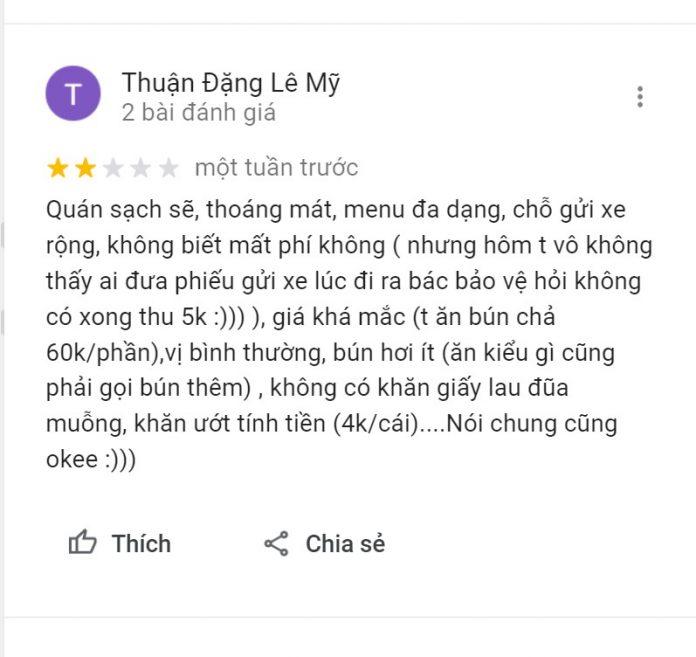 Đánh giá của khách hàng trên Google Maps. (Ảnh: BlogAnChoi)