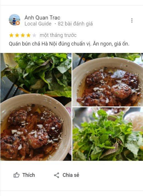 Đánh giá của khách hàng về Bún chả Hà Nội Sen Vàng (Nguồn: BlogAnChoi) Đánh giá của khách hàng về Bún chả Hà Nội Sen Vàng (Nguồn: BlogAnChoi)