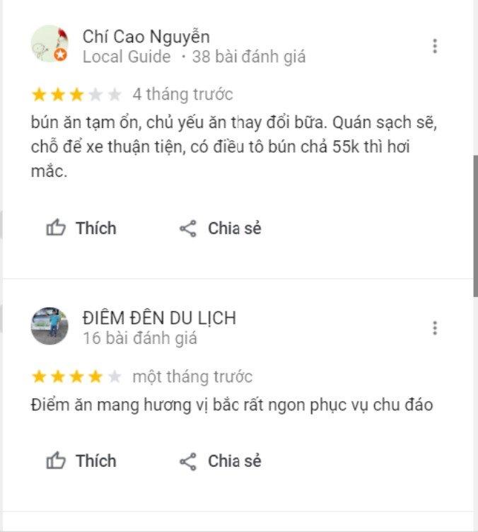 Đánh giá của khách hàng về Bún Chả Hà Nội Vân Anh (Nguồn: BlogAnChoi) Đánh giá của khách hàng về Bún Chả Hà Nội Vân Anh (Nguồn: BlogAnChoi)