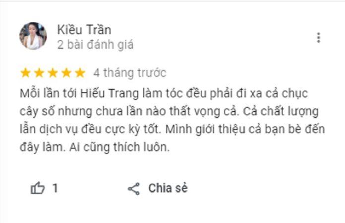 Đánh giá của khách hàng về Salon tóc Hiếu Trang (ảnh: BlogAnChoi)