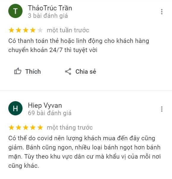 Review của khách hàng tại ABC Bakery (Ảnh BlogAnChoi)