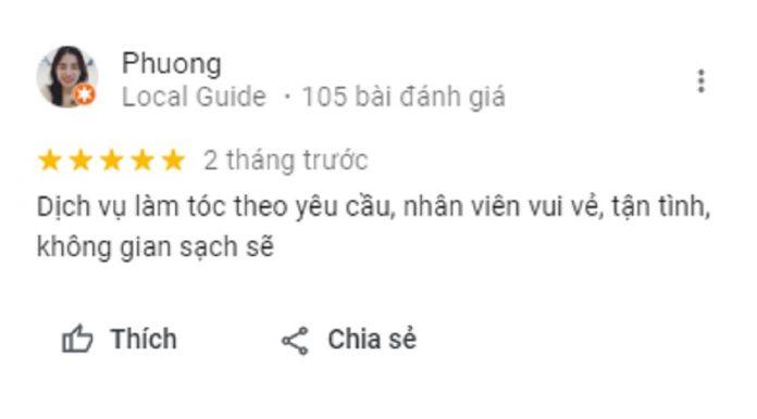 Đánh giá của khách hàng về Amida Hair (Ảnh: BlogAnChoi)