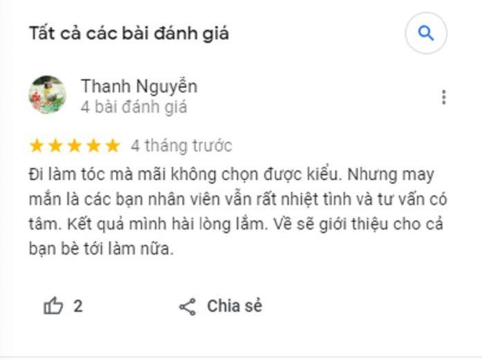 Đánh giá của khách hàng về Salon tóc Hiếu Trang (ảnh: BlogAnChoi)