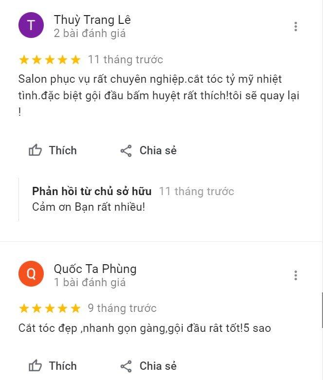 Đánh giá từ chị Thùy Trang trên Google Maps (Nguồn: Interner)