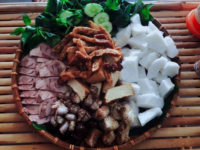 Một phần bún đậu tại quán Bún đậu H - Famil (ảnh: internet)