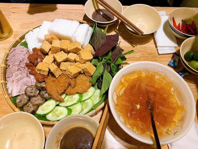 Một phần bún đậu của Hẻm Đậu (ảnh: internet)