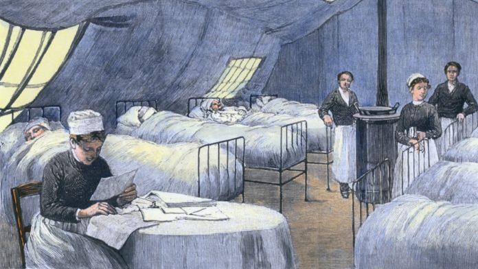 Tranh vẽ mô tả dịch cúm Nga năm 1889 (Ảnh: Internet).