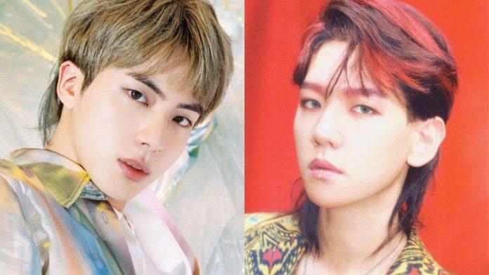 Kiểu tóc Mullets được nhiều thần tượng ưa chuộng như Baek Hyun (EXO), Jin (BTS),... (ảnh: internet)