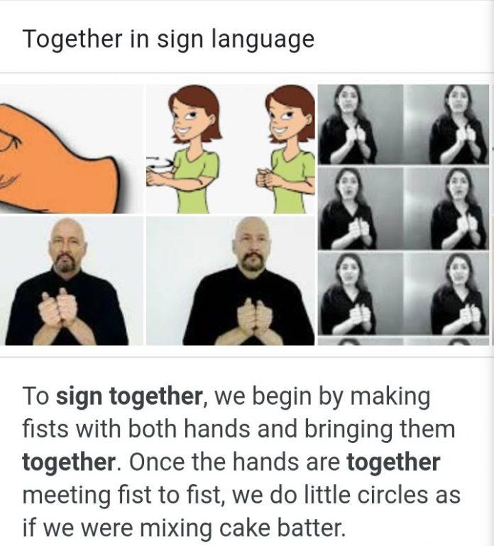 "Together" trong ngôn ngữ ký hiệu (Ảnh: Internet)