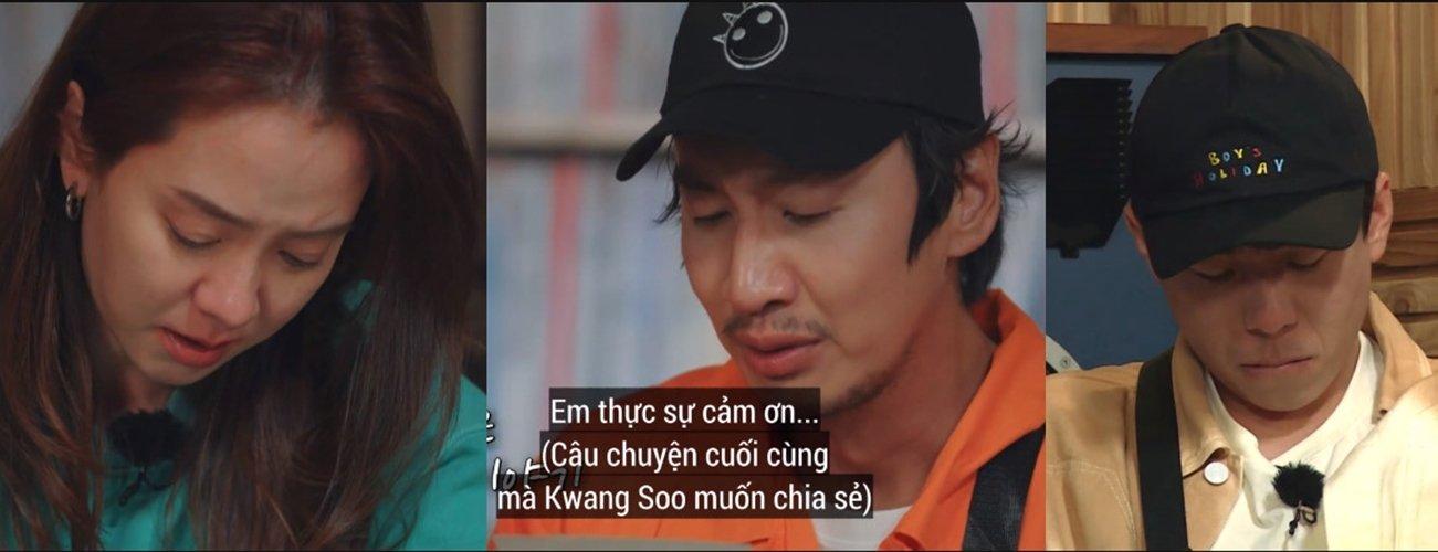 Các thành viên rơi nước mắt trước những tâm sự của Kwang Soo. (Ảnh: Internet).