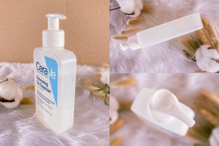 Bao bì sữa rửa mặt CeraVe Renewing SA Cleanser được thiết kế dưới dạng chai trụ dẹt cùng đầu pump tiện lợi (Nguồn: Internet).