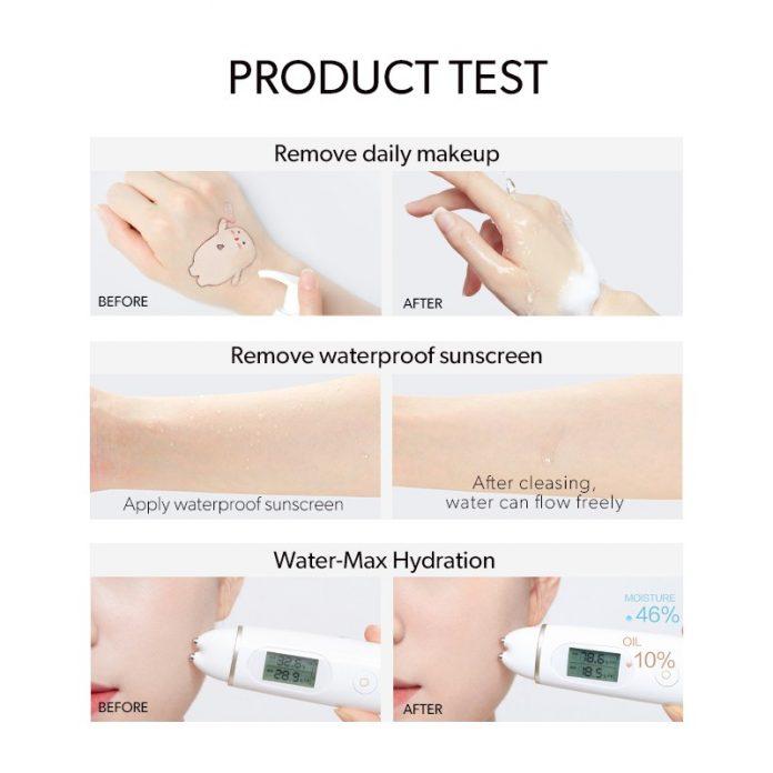 Hiệu quả làm sạch da của sữa rửa mặt Perfect Diary Amino Acid Cleanser sau khi được test ( Nguồn: internet)