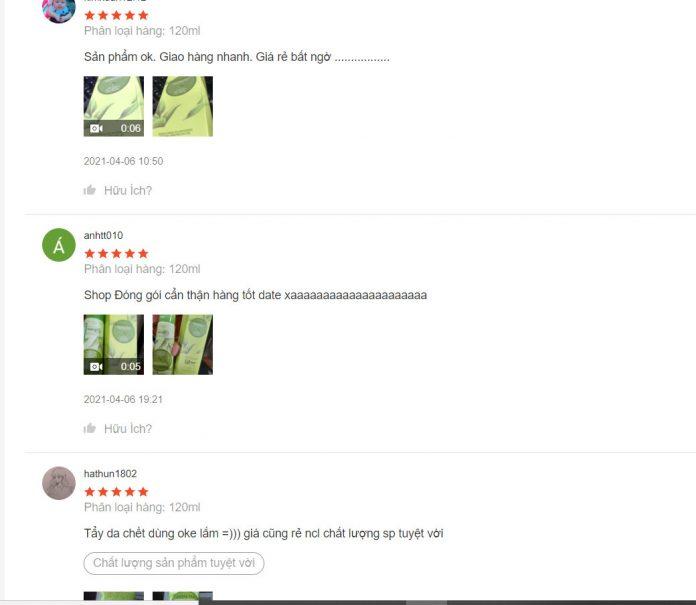 Review tẩy da chết Benew Green Tea Whitening Natural Herb Peeling Gel