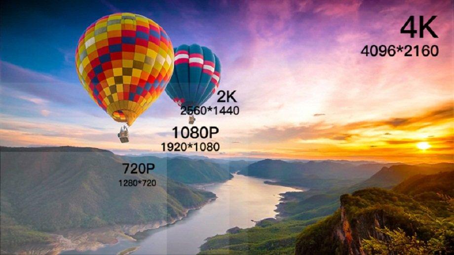 Các độ phân giải khác nhau từ thấp đến cao: 720p, 1080p, 2K, 4K (Ảnh: Internet).