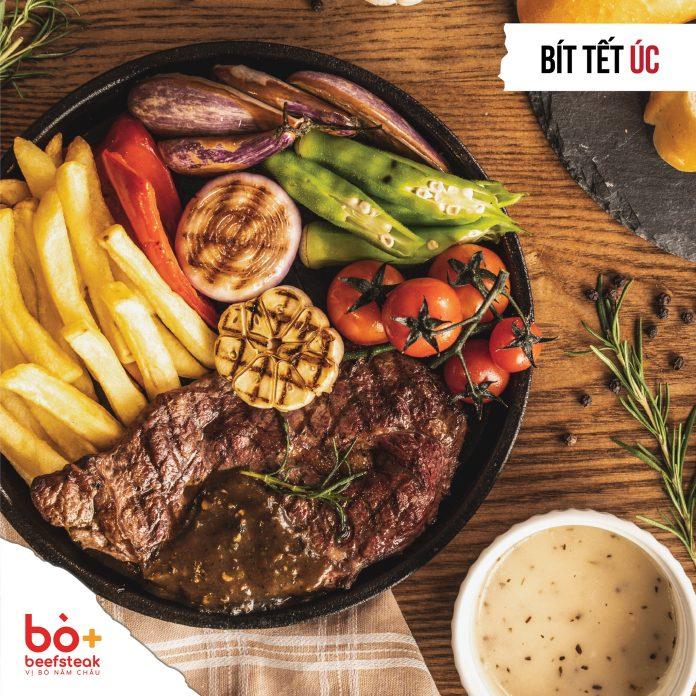 Phần beefsteak kiểu Úc. (Ảnh: Facebook Bò + Beefsteak)