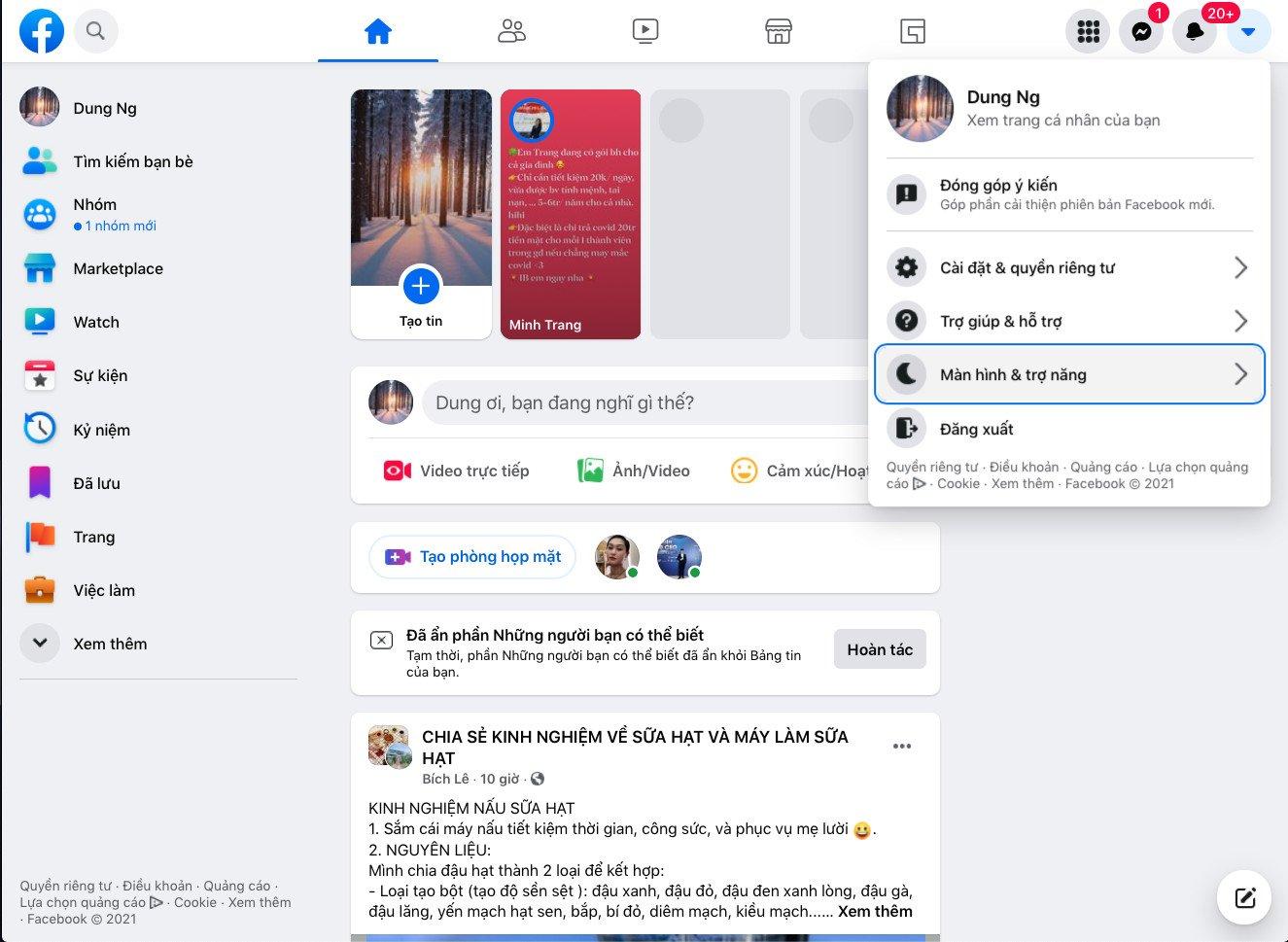 Bước 2: Mở menu góc phải, trên cùng của màn hình (Ảnh: BlogAnChoi). Bước 2: Mở menu góc phải, trên cùng của màn hình (Ảnh: BlogAnChoi).