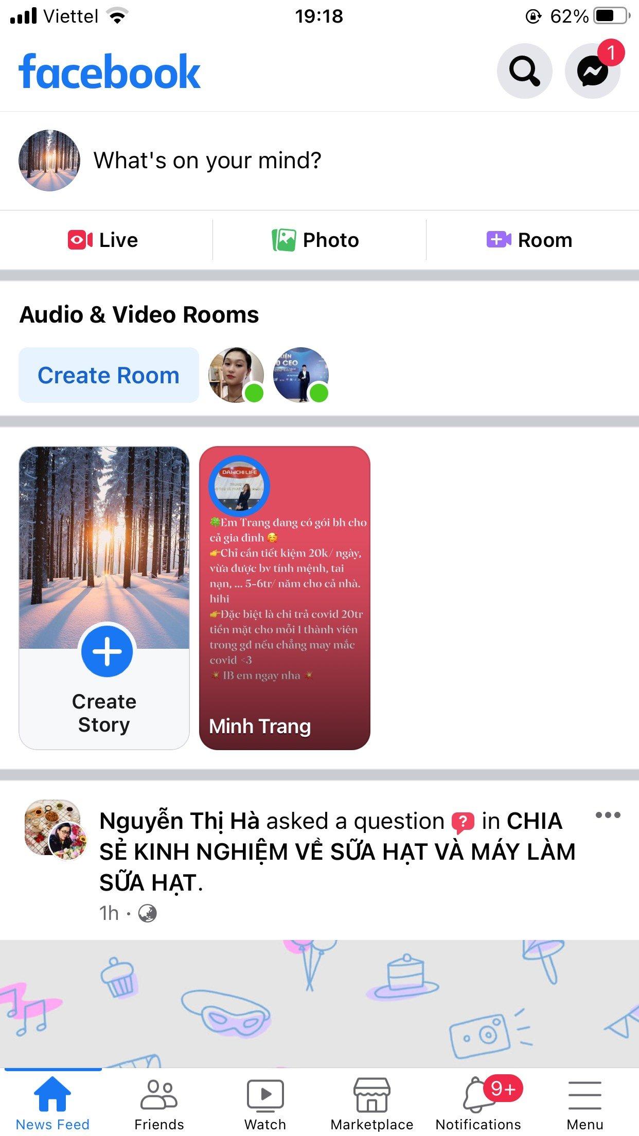 Giao diện ứng dụng Facebook trên iPhone (Ảnh: BlogAnChoi). Giao diện ứng dụng Facebook trên iPhone (Ảnh: BlogAnChoi).