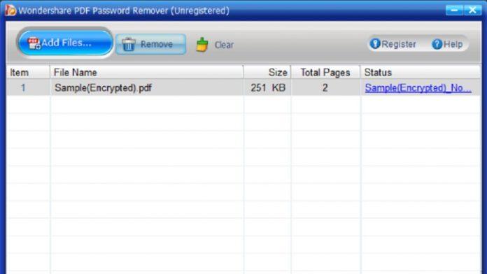Phần mềm Wondershare PDF Password Remover (Ảnh: Internet).