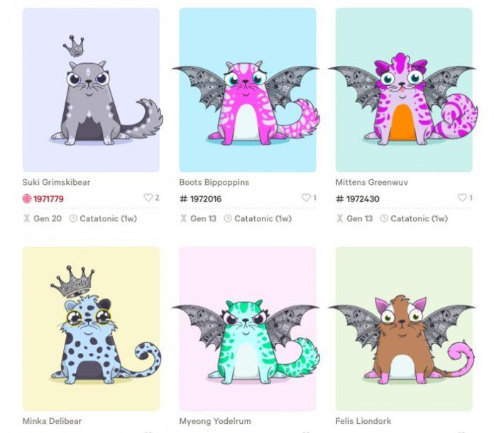 Những chú mèo trong CryptoKitties (Ảnh: Internet). Những chú mèo trong CryptoKitties (Ảnh: Internet).