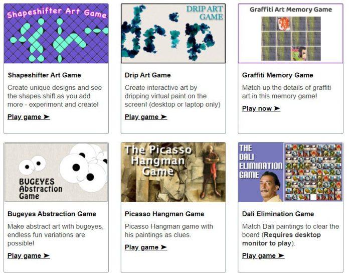 Các trò chơi trên trang web Artsology (Ảnh: Internet). Các trò chơi trên trang web Artsology (Ảnh: Internet).